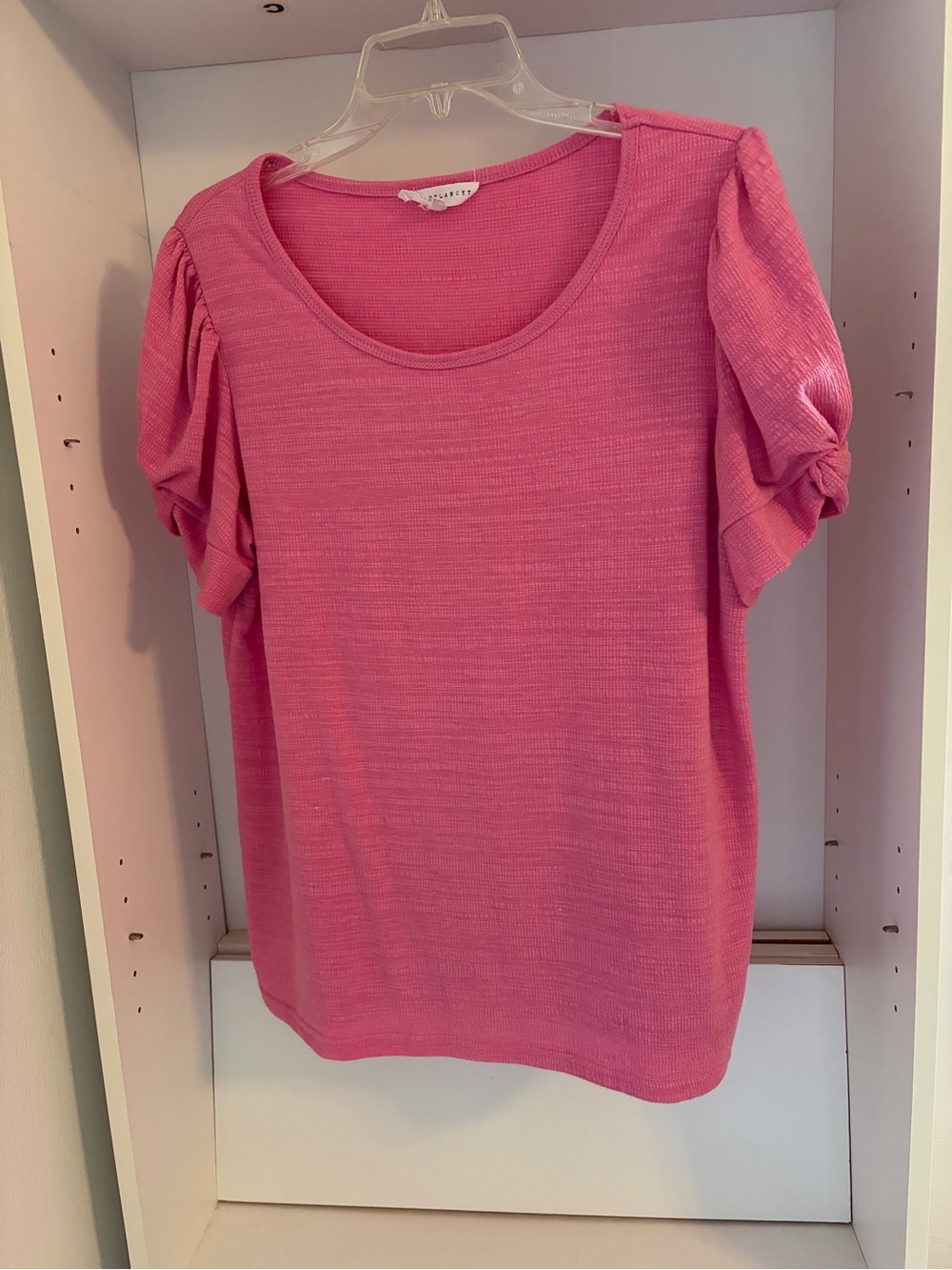 Women's Pink Puff Sleeve Knit Top